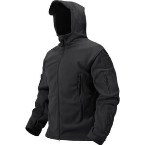 TACVASEN Men’s Fleece Jacket Full Zip Tactical Winter Coats Windproof Hooded